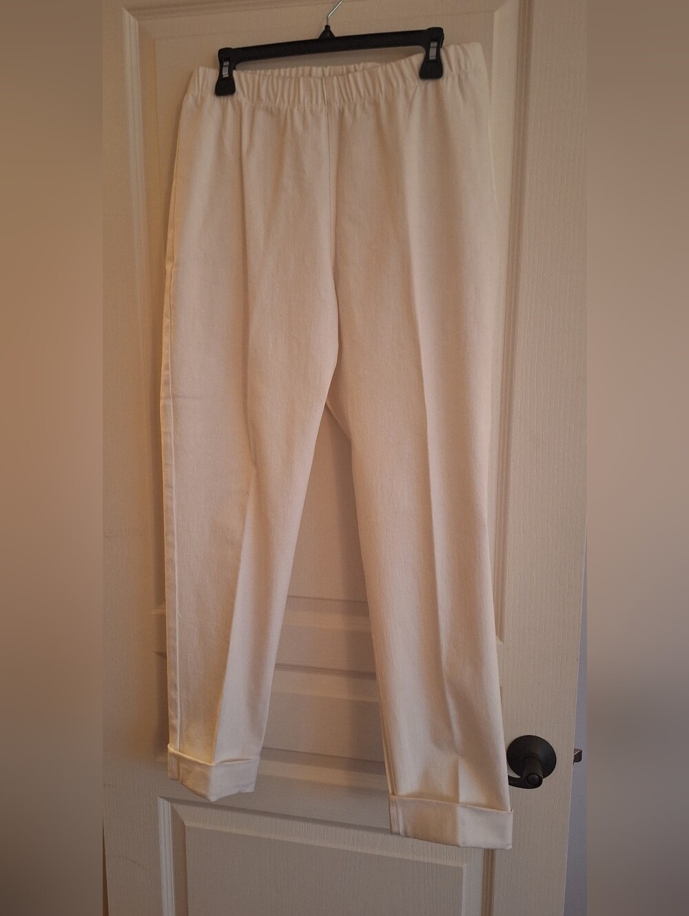 Staple White Elastic-Waist Tapered Pants